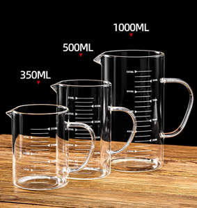 Tasse à mesurer en verre avec graduation et poignée, bécher résistant à la chaleur, haute teneur en borosilicate <span class=keywords><strong>de</strong></span> qualité alimentaire, grande capacité - Product Image 2