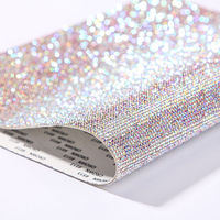 24*40cm dos auto-adhésif verre strass autocollant garniture cristal tissu feuille Strass maille baguage pour bricolage robe fabrication de bijoux
