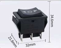 Interrupteur à bascule FEIBEN 6 broches 3 vitesses 3 positions 3 voies Noir ON-OFF-ON 250V 10A 3 broches en cuivre