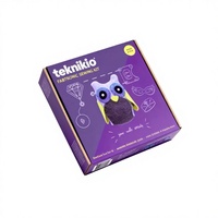 Boîte cadeau en carton ondulé écologique et imperméable, gaufrage violet, design coulissant pour kits de couture et jouets éducatifs pour enfants