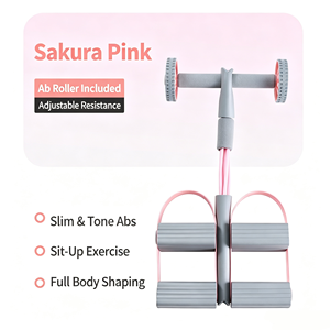Appareil d'exercice portable 3-en-1 multifonctionnel pour les pieds avec 6 tubes élastiques en <span class=keywords><strong>TPE</strong></span> épaissis anti-déchirure et bande de résistance à pédale - Product Image 1