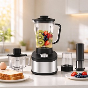 4 In 1 Blenders And Juicer Mixer Grinder Food Processor Kitchen Multifunctional Electric Stainless Glass Blender For Smoothies - Product Image 1