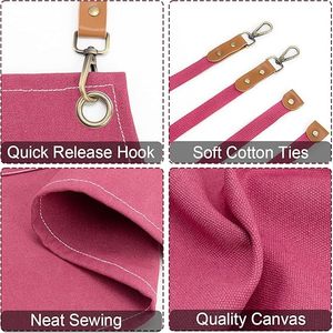 Delantal de lona personalizado profesional <span class=keywords><strong>para</strong></span> mujer, regalos, floristería, tecnología de uñas rosa, restaurante, panadería, café, <span class=keywords><strong>delantales</strong></span>, <span class=keywords><strong>regalo</strong></span>, delantal <span class=keywords><strong>para</strong></span> mujer - Product Image 2