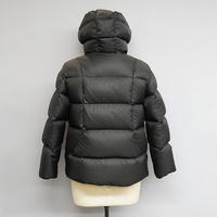Veste en duvet d'oie noire de luxe sur mesure pour homme, fournisseur de vestes d'hiver à capuche, doudoune