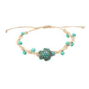Cuerda de mano de tortuga turquesa hecha a mano estilo vacaciones en la playa de nuevo estilo. <span class=keywords><strong>Es</strong></span> una pulsera de pareja ajustable - Product Image 1