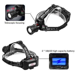 ไฟฉายคาดศีรษะ LED ขนาดเล็ก 20 วัตต์ แบตเตอรี่ลิเธียมไอออน 2000 มิลลิแอมป์ชั่วโมง กันน้ำระดับ IP66 ตัวเรือนอะลูมิเนียมอัลลอยด์ ปรับได้ ระยะไกล สีดำ ชาร์จผ่านพอร์ต Type-C - Product Image 5