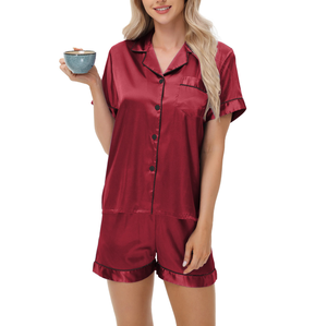 थोक कस्टम प्रिंट बांस महिलाओं के लिए पजामा सेट महिला स्लीववियर पायजामा पीजेएस - Product Image 3