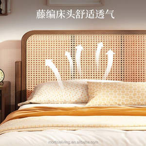 Letto Matrimoniale in Rattan Stile Antico Francese Vintage, Lussuoso e Durevole, per Camera da Letto Principale e Soggiorno - Product Image 6