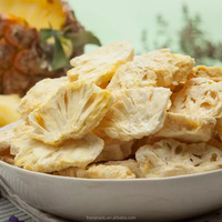Gefreeze-droogde ananasstukjes, knapperig fruit voor sap/bakkerij/snacks/poeder, groothandel, 0% suiker, 0% vet, 0% toevoegingen