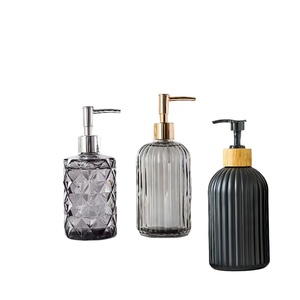 Savon liquide de luxe, shampoing 400 ml, lotion pour le corps recyclée, flacon en verre avec pompe, impression à l'écran, <span class=keywords><strong>Maoya</strong></span> - Product Image 2