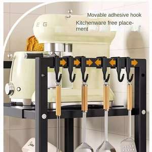 Étagère de cuisine pliable à trois niveaux multi-usages en acier, organiseur de rangement - Product Image 2