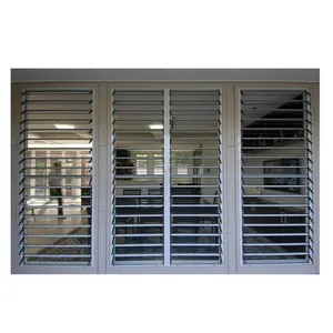 Elektrische Rail Balkon Roller Louvre Verticale Aluminium Vaste Rolling Shutter Louvre Glas Venster Louvered Windows Shutters Deur