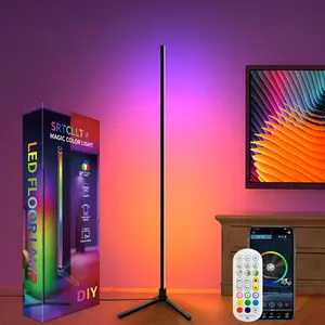 사용자 정의 스탠드 산업 북유럽 바닥 LED 램프 RGB 거실 현대 디자인 기하학적 램프 분위기 조명