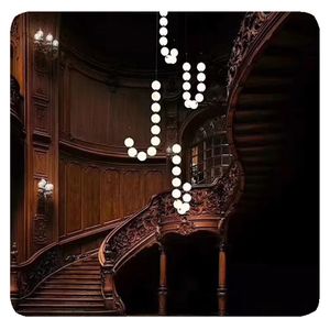 LIANGTE custom decorazione per la casa luce led ciondolo <span class=keywords><strong>collana</strong></span> in acrilico luce lampada <span class=keywords><strong>a</strong></span> sfera cucina hotel minimalista lampadario in <span class=keywords><strong>oro</strong></span> - Product Image 6