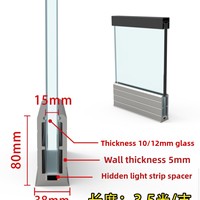 Rampe de sécurité en alliage d'aluminium brossé avec fente pour carte, en forme de U, pour escalier, centre commercial, villa, fixation au sol