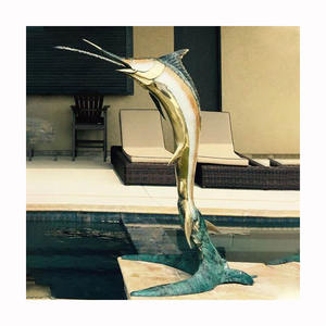 Estatua de Pez Espada de Bronce Tallada a Mano de Alta Calidad, Escultura de Pez Oceánico para Decoración de Jardín - Product Image 5