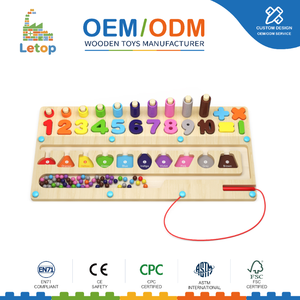 Tavola Montessori 4 in 1 in Legno per Matematica, Controllo della Penna, Conteggio Numerico, Cattura Pesci, Aritmetica e Logica - Ausilio Didattico Montessori - Product Image 1
