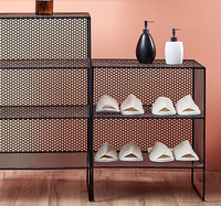 Étagère de Table sur pied noire, en fil métallique, pour maison et meubles de salon, 1 pièce