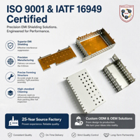 Cache de blindage EMI RF personnalisé en nickel-argent-cuivre C7521, finition HT mate étamée, pour PCB SMT, estampage de précision, OEM BOSI
