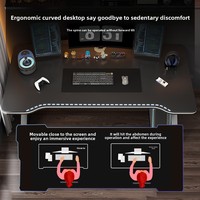 Bureau d'ordinateur moderne extensible, style e-sport, table de travail pour étudiant, chambre à coucher, maison, panneau simple, table d'étude pour étudiant, chaise
