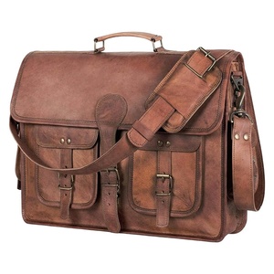Sac messager vintage en cuir véritable Crazy Horse pour homme - Grande capacité, porte-documents pour ordinateur portable, imperméable et durable - Product Image 1