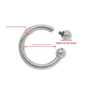 Anillo de herradura <span class=keywords><strong>grande</strong></span> de titanio G23, anillo de nariz en forma de U, anillo de pezón, joyería para <span class=keywords><strong>piercing</strong></span> genital y corporal - Product Image 4