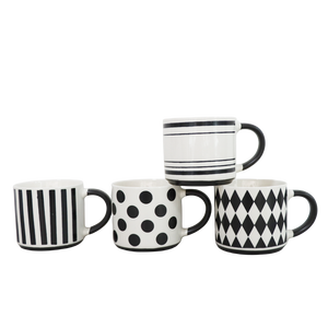 Wholesale Custom 16 oz Stackable Ceramic Glaze <strong>Stacking</strong> Gift Coffee <strong>Mug</strong> <strong>Set</strong> of 4 with Metal Rack - Product Image 4