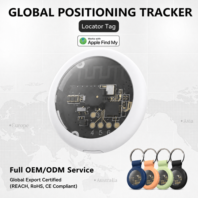 Mini Transparent ABS MFi Certified Smart Pet Tracker Apple Find My Google Find Compatible Bluetooth Smart Airtag for Cat Dog Key