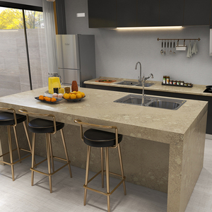 Thiết kế hiện đại calacatta Engineered <span class=keywords><strong>Quartz</strong></span> <span class=keywords><strong>Stone</strong></span> slab ánh sáng màu vàng đá cẩm thạch với Big tĩnh mạch Đá Nhân Tạo cho bàn bếp - Product Image 5