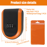 Boîte à clés magnétique rectangulaire avec serrure à code à 4 chiffres, boîte à clés secrète cachée en plastique pour voiture, compartiment secret portable