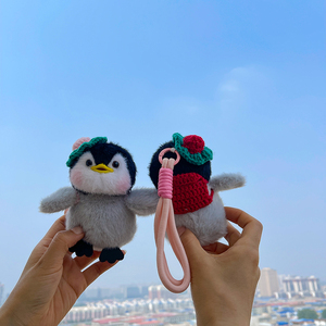 Kawaii 12cm <span class=keywords><strong>pinguino</strong></span> portachiavi Mini morbido <span class=keywords><strong>animale</strong></span> peluche peluche PP cotone pieno di bambole chiave Super morbido peluche per alleviare lo Stress - Product Image 2