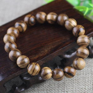 Vietnam Agarwood <b>Beads</b> <b>Bracelet</b> 10mm Single Circle Ethnic Style Women's Jewelry Gift Handmade Wood <b>Beads</b> With Tiger Skin Pattern - Product Image 4