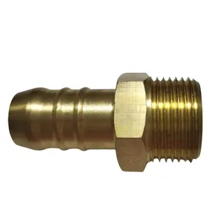 Replacement factories in Guangdong 1/2 PT hexagon brass thread water plumbing nipple hydraulic connector