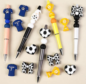 Cuentas de silicona 3D de fútbol transfronterizas, set de cuentas sueltas perforadas para trofeos, para manualidades de fiesta, venta al por mayor - Product Image 6