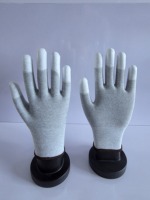 Gants de travail en fibre de carbone ESD 13G avec revêtement pour les doigts, pour la manipulation de composants électroniques