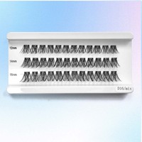 Extensions de cils DIY pré-collées en grappe, segmentées 3D, sans colle, super longue durée, réutilisables, en matériau PBT, sans cruauté animale