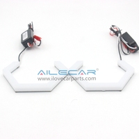 Anneaux lumineux LED blancs en forme d'hexagone T7-X 90MM pour la modification des projecteurs de phares de voiture
