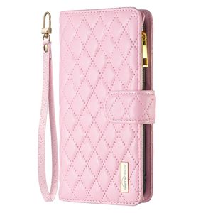 Funda Tipo Cartera con Cierre y Diseño de Diamantes para Samsung Galaxy S25 Ultra 5G (Rosa) - Product Image 3