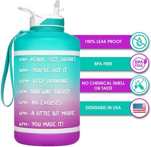 Custom Logo 3.78L 2.2L Motivational Sports Bottle Leak-Proof <b>Drinking</b> <b>Jug</b> Motivational Gallon Water Bottle with Time Marker - Product Image 1