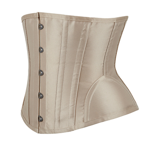 5 Buttons Crocheted Underbust <strong>Corset</strong> Women <strong>Beige</strong> 14 Steel Bones Anti-Bacterial Eco-Friendly Waist Cinchers Shapers - Product Image 4