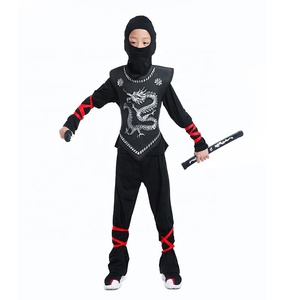 Disfraz de <span class=keywords><strong>Ninja</strong></span> Japonés de <span class=keywords><strong>Anime</strong></span> para Niños, Disfraz de Carnaval Negro para Niños al por Mayor - Product Image 4