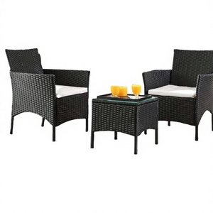 Conjunto de Bistro de Ratán de 3 Piezas de Diseño Moderno para Exteriores, Mesa con Cubitera, Portátil, Resistente a la Intemperie, Cómodo para Hoteles y Jardines - Product Image 2