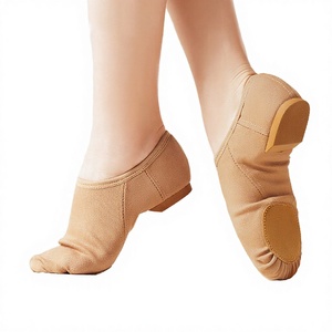Zapatos de Jazz JUSTWELL <span class=keywords><strong>JW</strong></span> Profesionales Modernos con Parte Superior de Tela Elástica, Forro de Algodón y Suela de Cuero Genuino para Mujer, Sandalias para Maestras - Product Image 2