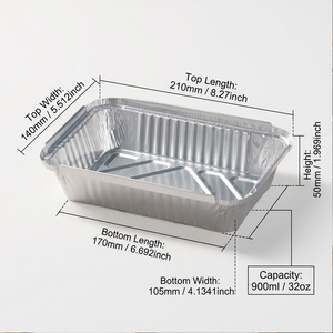<span class=keywords><strong>Pot</strong></span> en aluminium de 30 oz/900 ml avec couvercle, capacité 8*6 pouces, <span class=keywords><strong>pot</strong></span> en aluminium jetable pour la cuisson et le transport des aliments, plateaux à gâteaux - Product Image 2