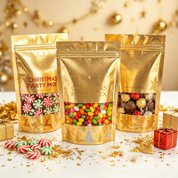 Sachet Doypack de Noël en forme spéciale, imprimé sur mesure avec fermeture éclair, pour snacks, cadeaux de Noël et emballage de bonbons