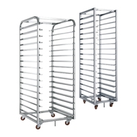 Kommerzielle Qualität Full Size Sheet Pan Bun Rack Alle Edelstahl Bäckerei Rack Caster Wheels Holz Handwagen Trolleys für Hotels