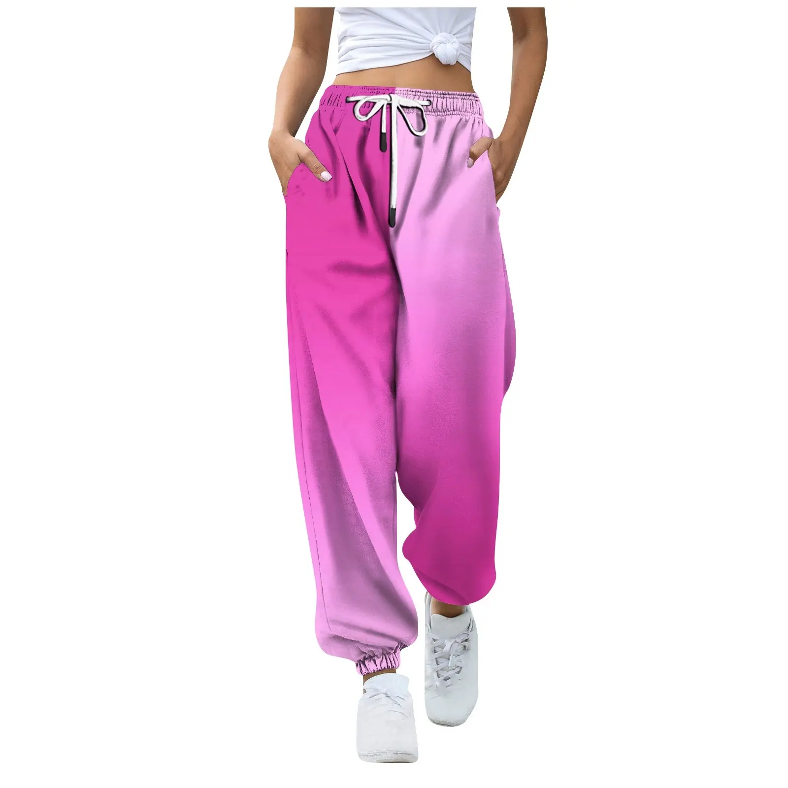 Women Sport Pants Sweatpants Workout Terry Trousers Solid Female Running Jogger Pants