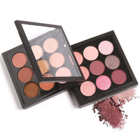 Duoduo DFA36 – Nouveaux tampons à paupières lumineux et métalliques personnalisés, poudre scintillante multichrome marron, 9 couleurs foncées, résistants à l'eau