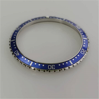 Insert de lunette de montre en céramique bleue, personnalisable en taille, en acier inoxydable 304L/316L, pour montres (pièces détachées), taille personnalisée, rond