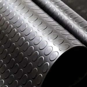 Black Wearable Coin Grip Anti Slip Pvc Flooring Garage Floor Mat For Warehouse